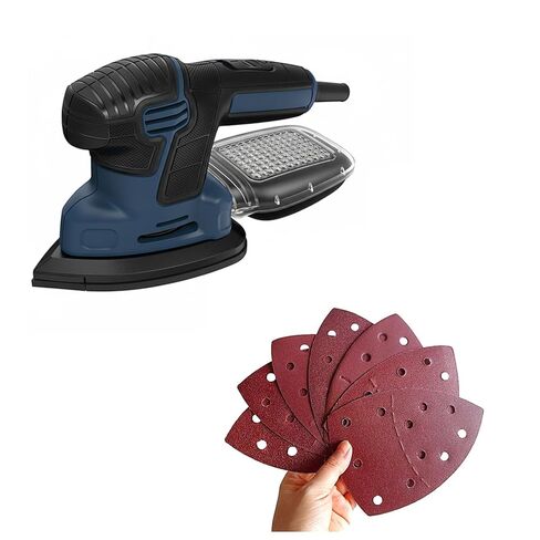 100 PCS Mouse Detail Sander Sandpaper 11 Holes, 240 Grit Hook and Loop Mouse Sanding Sheets Aluminum 0xide Mouse Sanding Pads 11 Holes Triangular Sanding Paper for Detail Mouse Sander in Saudi Arabia