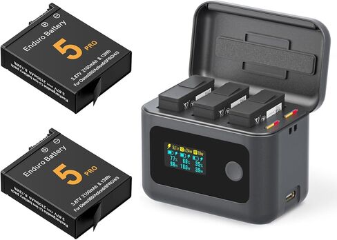 Osmo 360 Battery(2 Packs) with 24W Fast Intelligent Charging Hub Compatible with DJI Osmo 360/Action 6/Action 5 Pro/Action 4/Action 3 w/LCD Display Shows Battery SOC in Saudi Arabia
