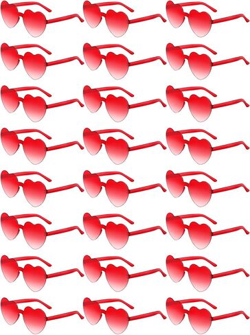 Geyoga 24 Pairs Heart Sunglasses Bulk Heart Shaped Sun Glasses Rimless Eyeglass for Women Men Spring Summer Party in Saudi Arabia