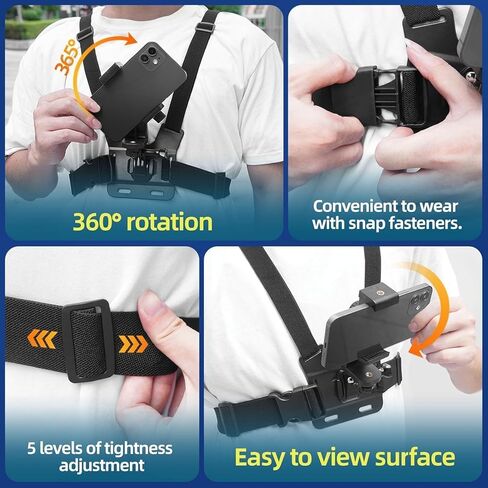 Mobile Phone Adjustable Chest Mount Harness Strap Holder Cell Phone Clip,First Person Perspective Accessory in Saudi Arabia