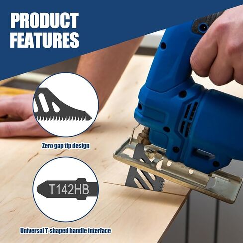 10Pcs Jigsaw Blades, T Shank High Carbon Steel Jigsaw Blade, 112MM 11TPI Coarse Tooth Blade Cutter for Wood Plastics Cutting, Power Tool Part in Saudi Arabia