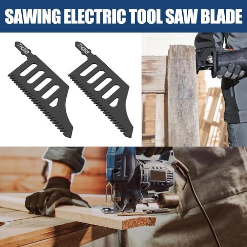 10Pcs Jigsaw Blades, T Shank High Carbon Steel Jigsaw Blade, 112MM 11TPI Coarse Tooth Blade Cutter for Wood Plastics Cutting, Power Tool Part in Saudi Arabia