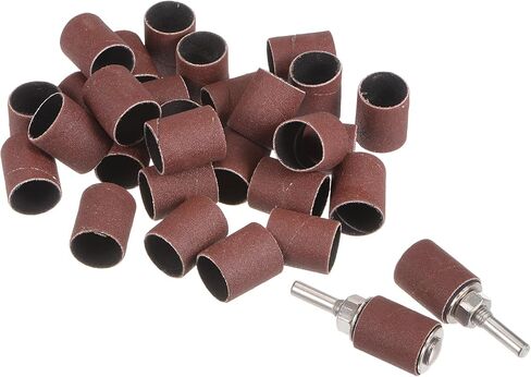 30 Pcs 3/4 Inch Sanding Sleeves Sandpaper Set 240 Grit with 2 Pcs 0.79 Inch Drum Mandrels for Rotary Tools in Saudi Arabia