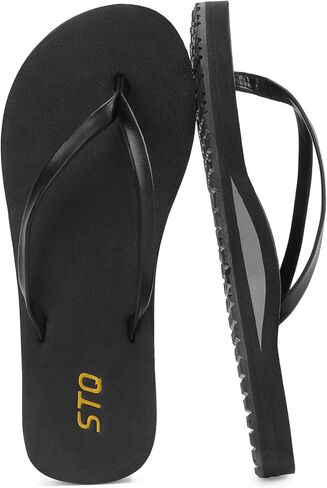 STQ Orthopedic Flip Flops for Women | Arch Support Plantar Fasciitis Relief Slim Summer Beach Thong Sandals Leather Orthotic Flip-Flop Yoga Mat Sole Lightweight Comfortable Walking Non Slip in Saudi Arabia