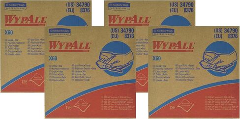 مناديل تنظيف الملابس Wypall X60، 9.10 بوصة × 16.80 بوصة، بيضاء 126 لكل صندوق in Kuwait
