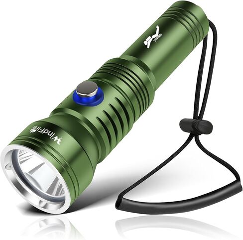 WindFire Dive Light Scuba Diving Flashlight, IPX8 Waterproof 210 Feet Underwater Flashlight with Power Indicator & 4 Modes, Aluminum Submersible Torch for Deep Sea Diving and Snorkeling in Saudi Arabia