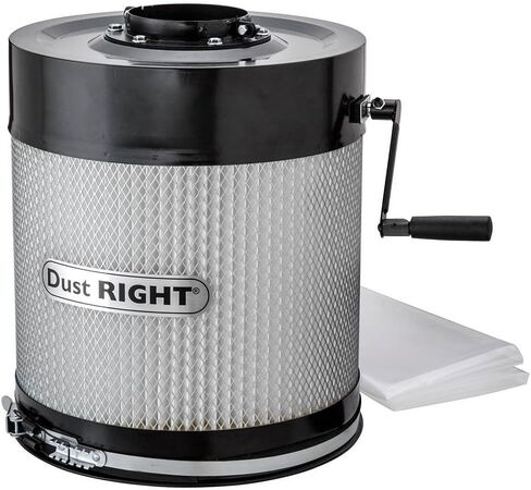 Dust Right 650 CFM Wall Mount Dust Collector 1 Micron – Canister Filter for Portable Dust Collection System – Remote Control Small Dust Collector Shop – Includes Mounting Bracket & Plastic Dust Bag in Saudi Arabia