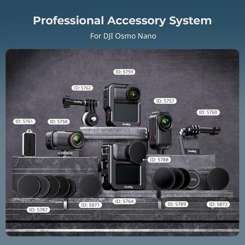مرشح توقف SmallRig Nano VND 1-5 لـ DJI Osmo Nano، مرشح ND2-ND32 متغير، مرشحات ND قابلة للتعديل، مصنوع من زجاج بصري عالي الدقة متعدد الطبقات، يتضمن حقيبة تخزين in Saudi Arabia
