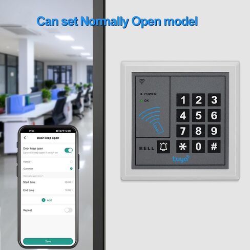 Tuya التحكم في الوصول عن بعد RFID التحكم في الوصول لوحة المفاتيح التي تعمل باللمس 1000 مستخدم، يدعم الإدخال / الإخراج WG26 بت + 15 مفاتيح RFID، مناسبة لأنظمة التحكم في الوصول in Kuwait