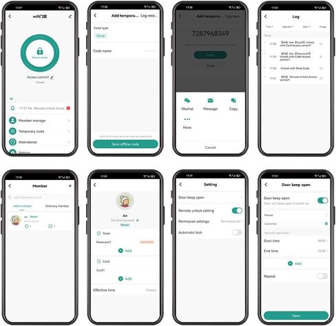 Tuya التحكم في الوصول عن بعد RFID التحكم في الوصول لوحة المفاتيح التي تعمل باللمس 1000 مستخدم، يدعم الإدخال / الإخراج WG26 بت + 15 مفاتيح RFID، مناسبة لأنظمة التحكم في الوصول in Kuwait