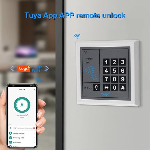 Tuya التحكم في الوصول عن بعد RFID التحكم في الوصول لوحة المفاتيح التي تعمل باللمس 1000 مستخدم، يدعم الإدخال / الإخراج WG26 بت + 15 مفاتيح RFID، مناسبة لأنظمة التحكم في الوصول in Kuwait