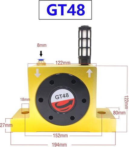 GT-48 هزاز توربيني هوائي هزاز هوائي دوار 3/8 "هزاز هواء توربيني هادئ 9700N عند 6Bar in Kuwait