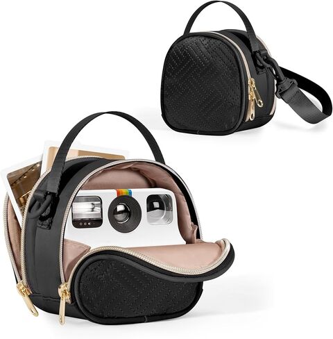 Mini Camera Bag Compatible with Polaroid Go Generation 2 Instant Camera, Small Sling Bag with Pockets and Shoulder Strap, Black in Saudi Arabia