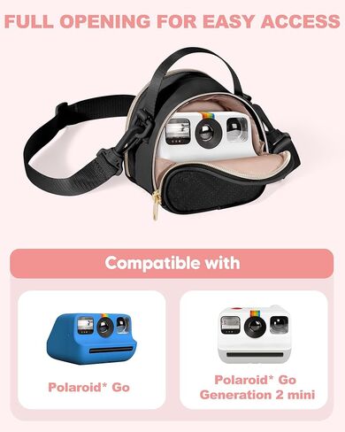 Mini Camera Bag Compatible with Polaroid Go Generation 2 Instant Camera, Small Sling Bag with Pockets and Shoulder Strap, Black in Saudi Arabia