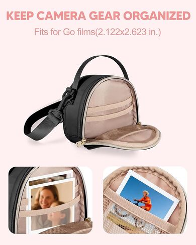 Mini Camera Bag Compatible with Polaroid Go Generation 2 Instant Camera, Small Sling Bag with Pockets and Shoulder Strap, Black in Saudi Arabia