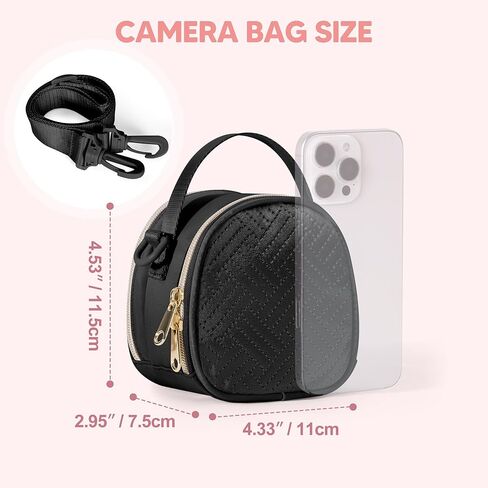 Mini Camera Bag Compatible with Polaroid Go Generation 2 Instant Camera, Small Sling Bag with Pockets and Shoulder Strap, Black in Saudi Arabia