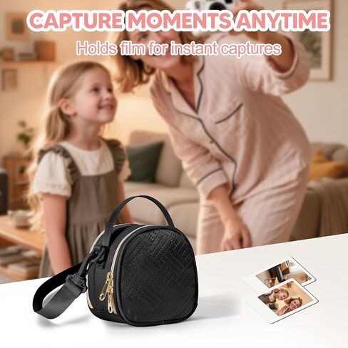 Mini Camera Bag Compatible with Polaroid Go Generation 2 Instant Camera, Small Sling Bag with Pockets and Shoulder Strap, Black in Saudi Arabia