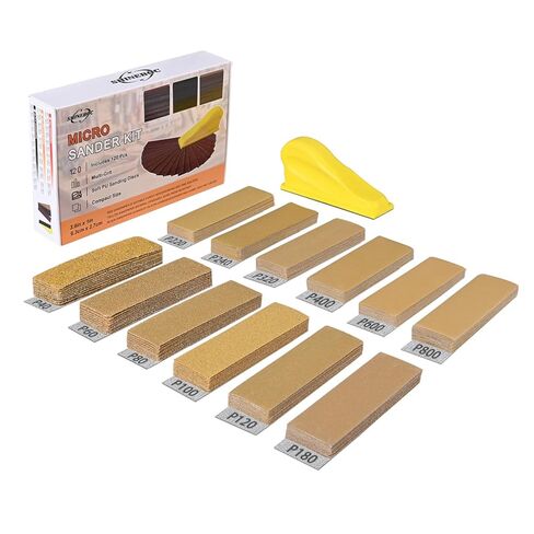 120 PCS Micro Sander Kit, Detail & Mini Hand Sanding Block, 120–7000 Grit Silicon Carbide Sandpaper Assortment for Wood, Crafts, Tight Spaces and DIY Projects in Kuwait