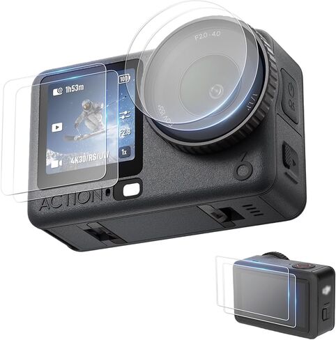 قطعتان من واقي الشاشة Action 6 لملحقات DJI Action 6، وواقي عدسة زجاجي مقوى فائق الوضوح 9H لملحقات Action6، وكاميرا مضادة للخدش بقطر 0.3 مم للسفر in Saudi Arabia