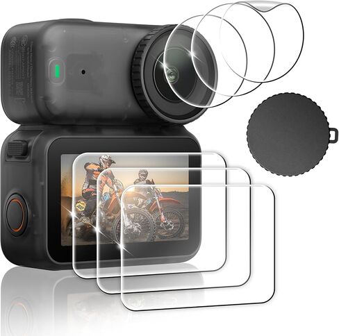 FiTSTILL 3Pack Screen Protector Appliable for DJI Osmo Nano,Ultra HD 9H Hardness Tempered Glass+Lens PET Protector+Rubber Lens Cover,Scratch Resistant Anti-Fingerprint Bubble Free Camera Accessory in Saudi Arabia
