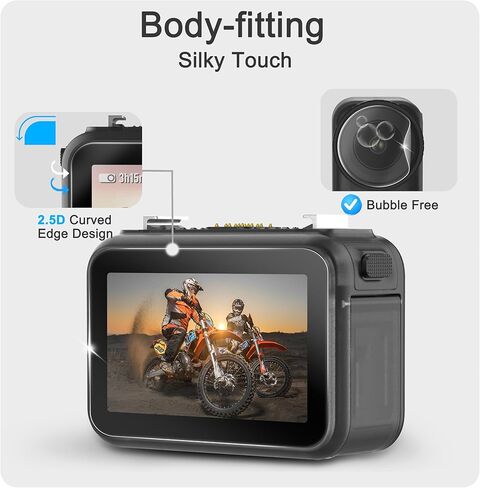 FiTSTILL 3Pack Screen Protector Appliable for DJI Osmo Nano,Ultra HD 9H Hardness Tempered Glass+Lens PET Protector+Rubber Lens Cover,Scratch Resistant Anti-Fingerprint Bubble Free Camera Accessory in Saudi Arabia