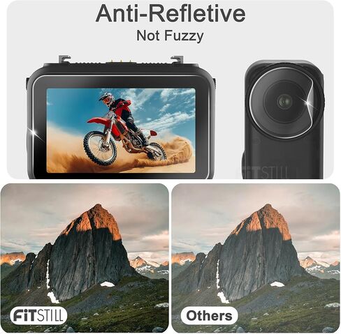 FiTSTILL 3Pack Screen Protector Appliable for DJI Osmo Nano,Ultra HD 9H Hardness Tempered Glass+Lens PET Protector+Rubber Lens Cover,Scratch Resistant Anti-Fingerprint Bubble Free Camera Accessory in Saudi Arabia