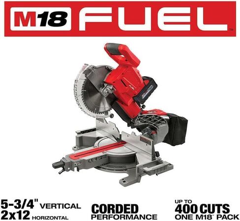 Suitable for Milwaukee 2734-21 M18 FUEL 18V 10"" Dual Bevel Sliding Compound Miter Saw Kit, Max Blade Speed: 4,000 Rpm, Red, Gra in Saudi Arabia