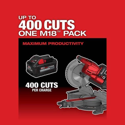 Suitable for Milwaukee 2734-21 M18 FUEL 18V 10"" Dual Bevel Sliding Compound Miter Saw Kit, Max Blade Speed: 4,000 Rpm, Red, Gra in Saudi Arabia