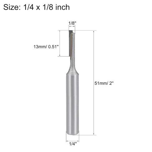 Router Bit 1/4" Shank 1/8" Cutting Dia Single Straight Flute Carbide for Woodworking Carpentry Milling Cutter Tool 2 Pcs in Saudi Arabia