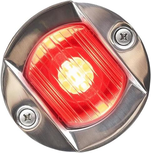 MARINE CITY Round 304 Grade Stainless Steel Waterproof Flush Mount Caution LED Light 3 Inches for Boats – Ships – Marines – Yachts (Red) (Pack of 1) in Saudi Arabia