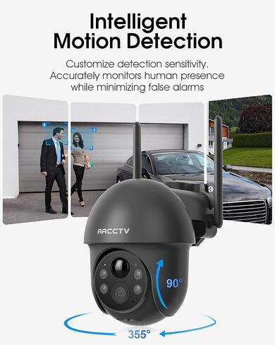 Security Cameras Wireless Outdoor Solar, 4MP 360° View Battery Powered Outdoor Camera, Night Vision with Spotlight, 2-Way Audio, PIR Motion Sensor, 2.4G/5G Dual Band WiFi, Grey(2 Pack) in Saudi Arabia
