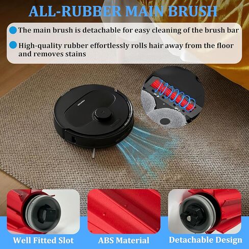 28Pcs Accessories Replacement Kit for Roborock QV35A/QV35S,QR798/QR598 Robot Vacuum,2 Main Brush,4 Filters,8 Mop Pads,6 Dust Bags,6 Side Brushes,2 Tools in Saudi Arabia