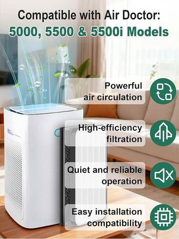 5500 Replacement Filters Compatible with 5000 Series Air Purifier, fits Model 5000, 5500, and 5500i, 2 Efficiency Filter and 4 VOCs Filter Compare to Part # ADF5005 ADF5006 ADF5001 in Saudi Arabia