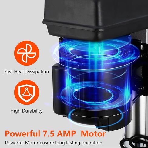 13-Inch Benchtop Drill Press with 7.5 Amp Induction Motor, 288-3084 RPM Variable Speed, 0-45° Tilting 10x10" Worktable, Durable Cast Iron Construction for Wood and Metal in Saudi Arabia