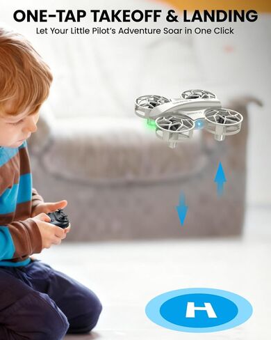 SIMREX Mini Drone للأطفال والمبتدئين، RC Quadcopter مع تثبيت الارتفاع، 3 أوضاع للسرعة، مفتاح واحد للإقلاع/الهبوط، وضع مقطوعة الرأس، أضواء LED رائعة، قلاب حيلة، لعبة هدية مثالية لعيد الميلاد (رمادي) in Kuwait