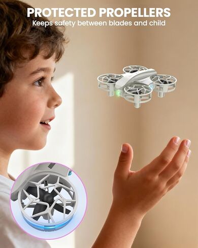SIMREX Mini Drone للأطفال والمبتدئين، RC Quadcopter مع تثبيت الارتفاع، 3 أوضاع للسرعة، مفتاح واحد للإقلاع/الهبوط، وضع مقطوعة الرأس، أضواء LED رائعة، قلاب حيلة، لعبة هدية مثالية لعيد الميلاد (رمادي) in Kuwait