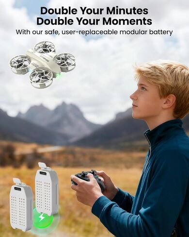 SIMREX Mini Drone للأطفال والمبتدئين، RC Quadcopter مع تثبيت الارتفاع، 3 أوضاع للسرعة، مفتاح واحد للإقلاع/الهبوط، وضع مقطوعة الرأس، أضواء LED رائعة، قلاب حيلة، لعبة هدية مثالية لعيد الميلاد (رمادي) in Kuwait