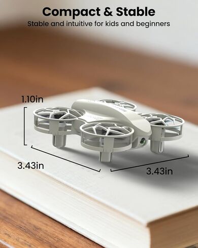 SIMREX Mini Drone للأطفال والمبتدئين، RC Quadcopter مع تثبيت الارتفاع، 3 أوضاع للسرعة، مفتاح واحد للإقلاع/الهبوط، وضع مقطوعة الرأس، أضواء LED رائعة، قلاب حيلة، لعبة هدية مثالية لعيد الميلاد (رمادي) in Kuwait