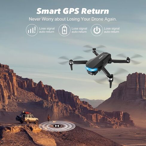 طائرة بدون طيار GPS مع كاميرا EIS 2K للبالغين، شاشة 7.22 بوصة على جهاز التحكم عن بعد، طائرات بدون طيار FPV RC مع Al Track & Night Shot مع نظام تحديد المواقع العالمي الاحترافي، العودة التلقائية اتبعني للمبتدئين، ناقل الحركة طويل المدى، بطاريتان وقت طيران 6 in Kuwait