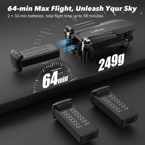 طائرة بدون طيار GPS مع كاميرا EIS 2K للبالغين، شاشة 7.22 بوصة على جهاز التحكم عن بعد، طائرات بدون طيار FPV RC مع Al Track & Night Shot مع نظام تحديد المواقع العالمي الاحترافي، العودة التلقائية اتبعني للمبتدئين، ناقل الحركة طويل المدى، بطاريتان وقت طيران 6 in Kuwait