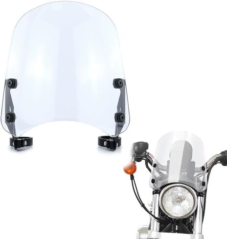 الزجاج الأمامي Xitomer متوافق مع Harley Sportster 883 XL883 1200 Custom XL1200 Low 2004-2019 الزجاج الأمامي للدراجات النارية مع دعامة (دخان) in Saudi Arabia