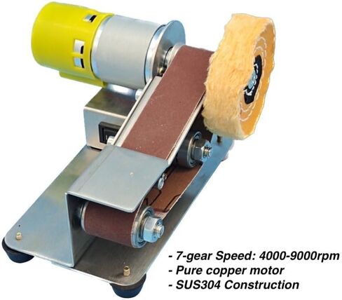 30mm Mini Belt Sander, Sander Tool w/ 7-Gear Speed Control, 15 Degree Knife Sharpener Electric Sander Sanding Machine w/Buffing & Grinding Wheel for Woodworking Metal Working Knife Sharpening in Saudi Arabia