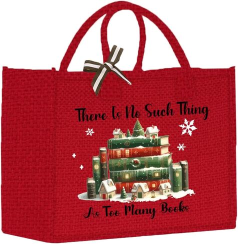 Bookish Book Lovers Gifts Book Tote Bag Christmas Woman's Birthday Gift for Women Librarian Readers There Is No Such Thing As Too Many Books Tote Bag (Black) in Saudi Arabia