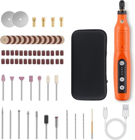 Lichamp Mini Cordless Rotary Tool, 5 Speed 3.7V Rechargeable Rotary Tool Kit with Type-C, for Engraving, Sanding, Polishing, Drilling, Grinding, Small DIY Crafts in Kuwait