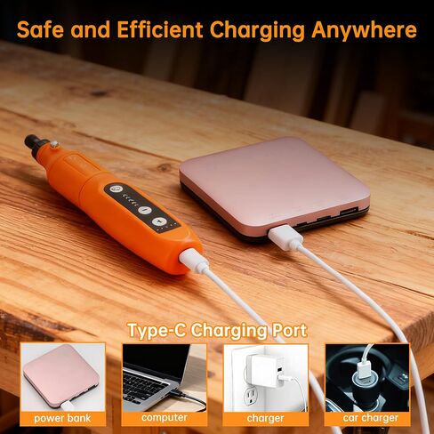 Lichamp Mini Cordless Rotary Tool, 5 Speed 3.7V Rechargeable Rotary Tool Kit with Type-C, for Engraving, Sanding, Polishing, Drilling, Grinding, Small DIY Crafts in Kuwait