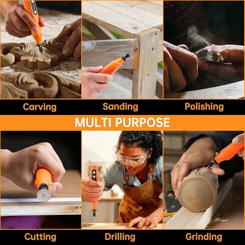 Lichamp Mini Cordless Rotary Tool, 5 Speed 3.7V Rechargeable Rotary Tool Kit with Type-C, for Engraving, Sanding, Polishing, Drilling, Grinding, Small DIY Crafts in Kuwait