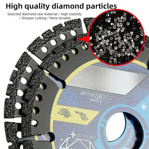 3-Pack Diamond Saw Blades 4.5in- Heavy Duty Angle Grinder Discs for Cutting Tile, Marble, Quartz, Stone, Metal & Plastic, Wet or Dry Use,Durable Multi-Purpose Blades in Saudi Arabia