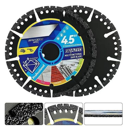 3-Pack Diamond Saw Blades 4.5in- Heavy Duty Angle Grinder Discs for Cutting Tile, Marble, Quartz, Stone, Metal & Plastic, Wet or Dry Use,Durable Multi-Purpose Blades in Saudi Arabia