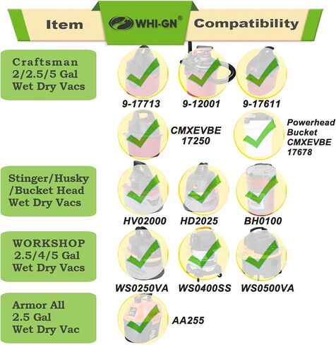 12 Pack 38737 Replacement for Craftsman 2.5 Gallon Shop Vac Filter Bags, compatible with CRAFTSMAN 2 to 2.5 Gallon Wet/Dry Vacuums and 5 Gallon Powerhead Bucket Vac, Part 9-38737 / CMXZVBE38737 in Saudi Arabia