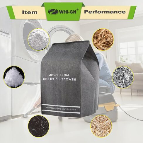 12 Pack 38737 Replacement for Craftsman 2.5 Gallon Shop Vac Filter Bags, compatible with CRAFTSMAN 2 to 2.5 Gallon Wet/Dry Vacuums and 5 Gallon Powerhead Bucket Vac, Part 9-38737 / CMXZVBE38737 in Saudi Arabia